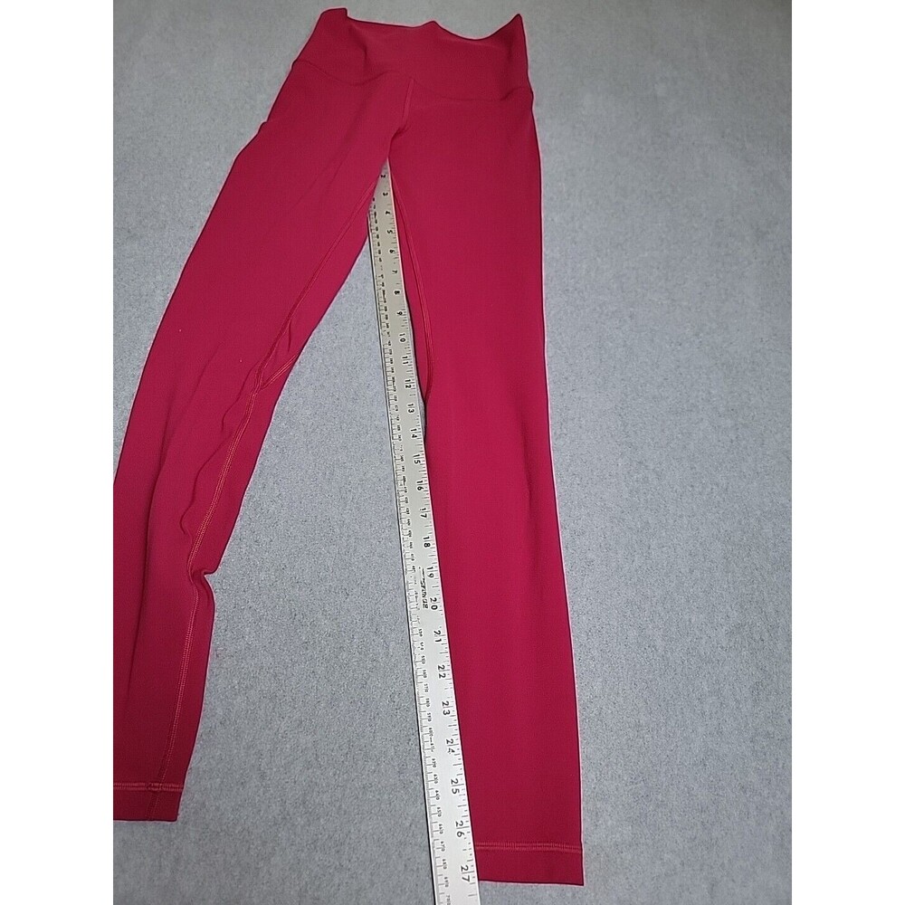 Lululemon Leggings Womens 4 30x21 Cropped Hot Pink Athletic Running Stretch - Picture 5 of 10